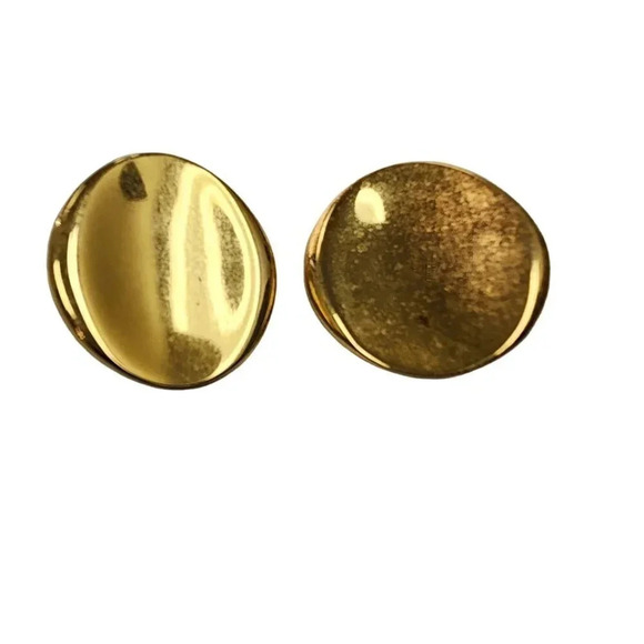 Vintage 60s-70s Clip-On Earrings Gold Tone - Picture 1 of 2